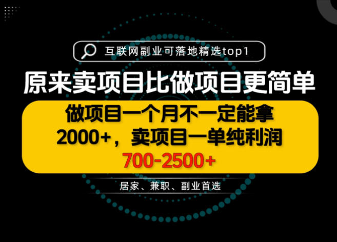 一单利润700-2.5K+,为什么我们要卖项目而不是做项目,我们普通人应该怎样开始?【揭秘】-续财库