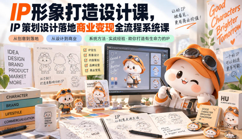 IP形象打造设计课，IP策划设计落地商业变现全流程系统课-续财库