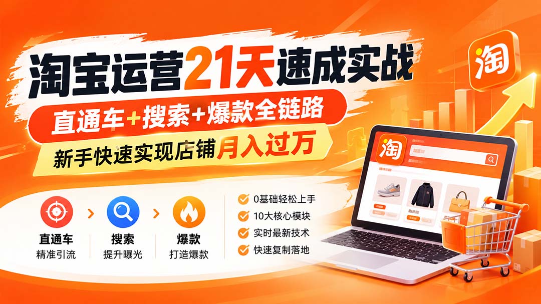 【无水印】淘宝运营 21天 速成实战(更新9月-续财库