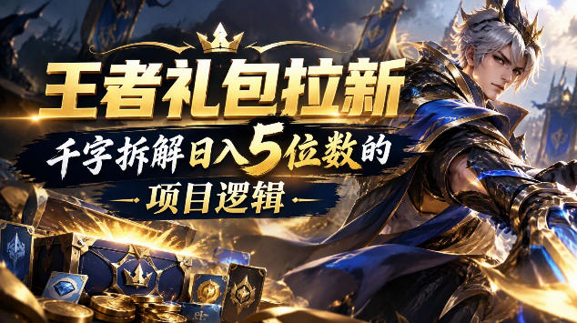 王者游戏礼包拉新_千字拆解日入5位数的项目逻辑-续财库