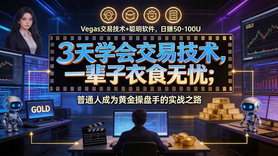 3天学会做交易，普通人快速成为操盘手” Vegas交易系统+聪明软件 ， 日赚50-1000U， 长期稳定，小白轻松上手-续财库