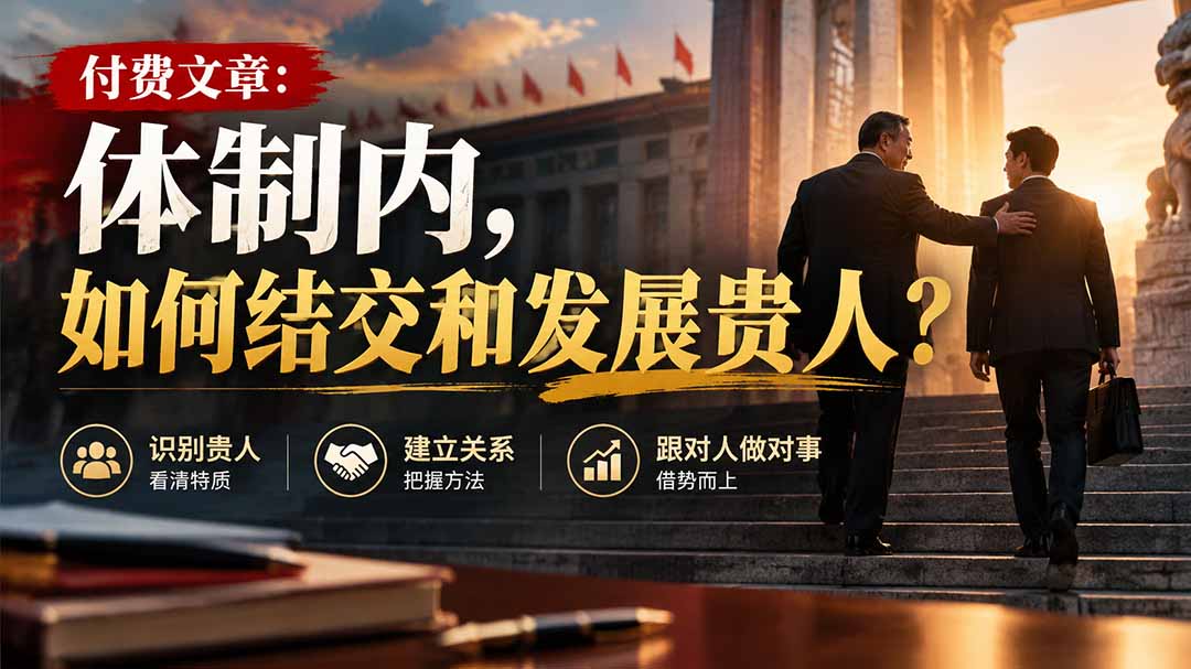 【无水印】付费文章：体制内，如何结交和发展贵人?-续财库