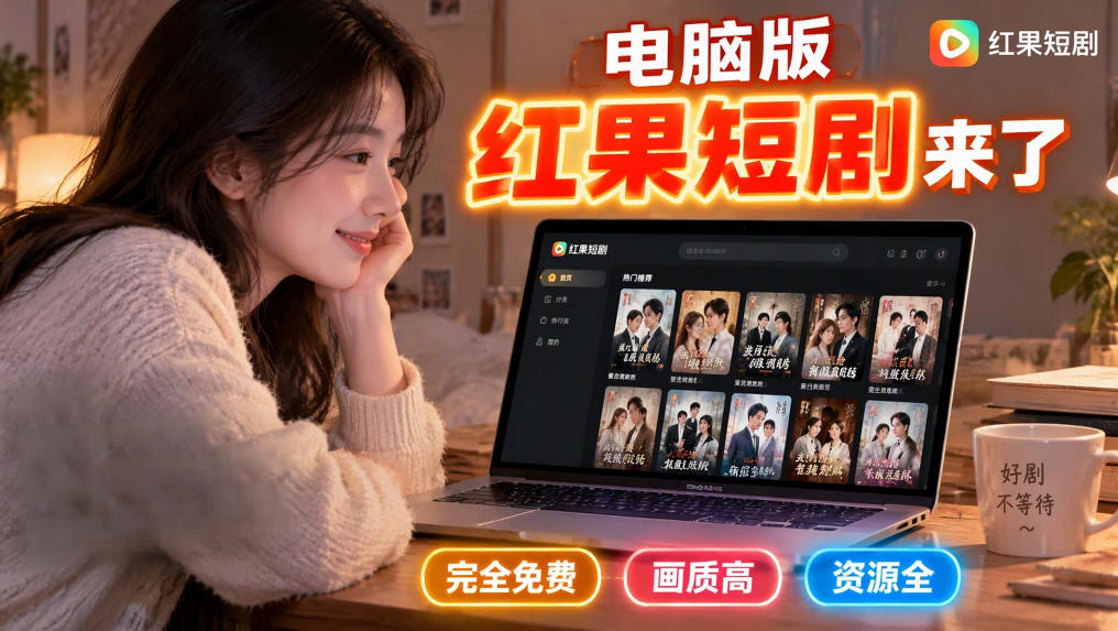 手机看短剧费眼？电脑版红果短剧来了，完全免费、画质高、资源全-续财库