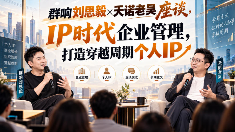 群响刘思毅×天诺老吴座谈，IP时代企业管理，打造穿越周期个人IP-续财库