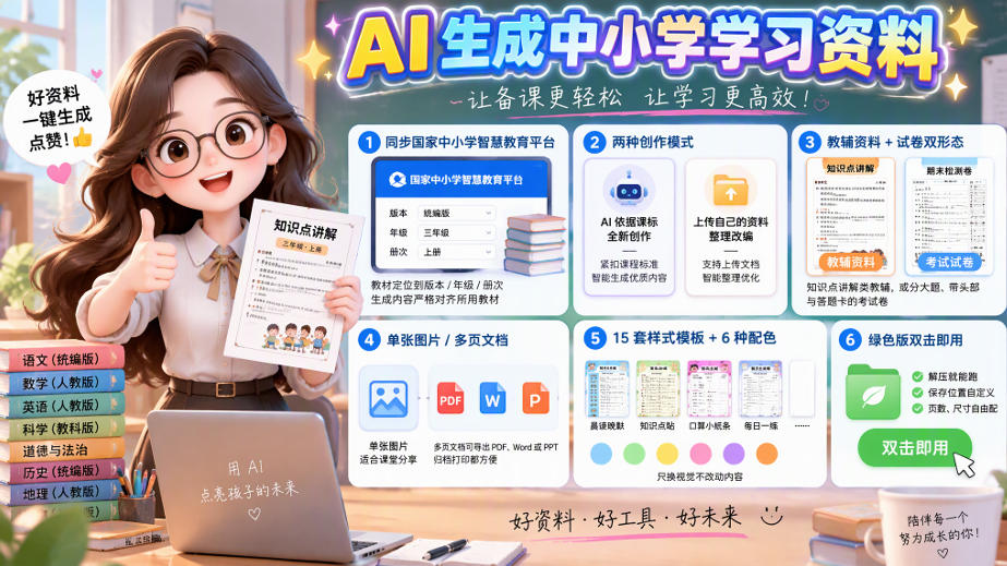 孩子的教辅别再乱买了：同步国家中小学智慧平台，AI一键生成图文教辅和试卷-续财库