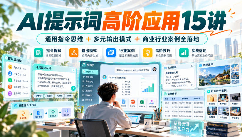 AI提示词高阶应用15讲|通用指令思维+多元输出模式+商业行业案例全落地-续财库