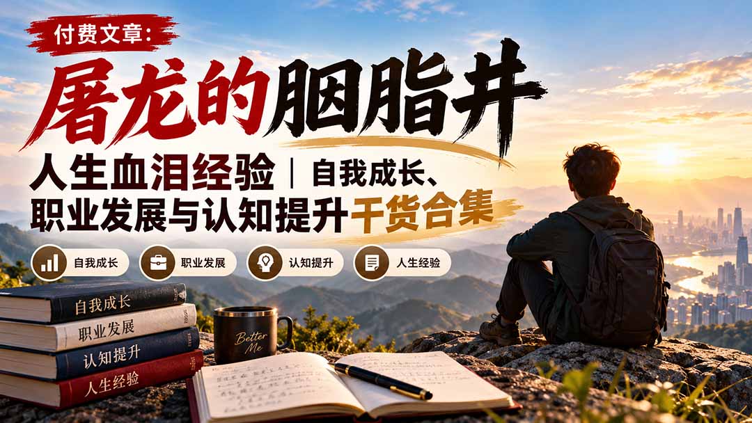 付费文章：屠龙的胭脂井人生血泪经验｜自我成长、职业发展与认知提升干货合集-续财库