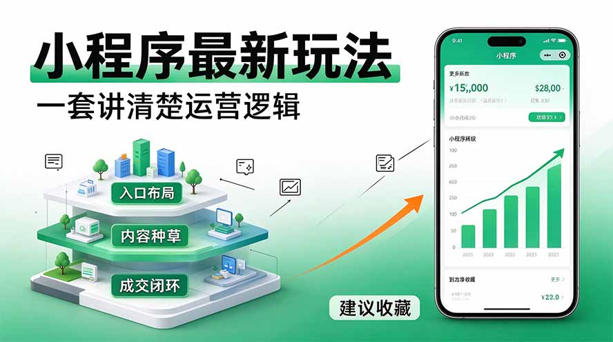 微信小程序最新玩法   四种收益来源，单日收入400+-续财库