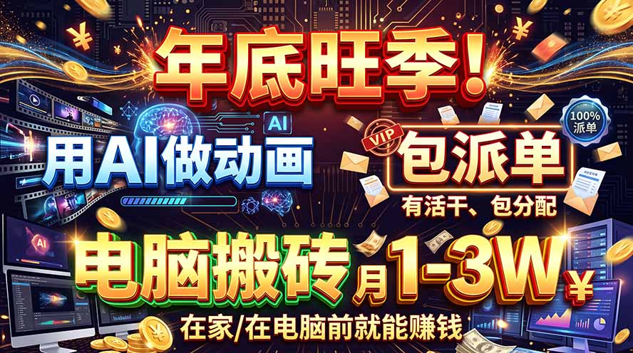 AI代做动画，旺季捡钱！一单500-1000+，提供做单渠道，新手可做！-续财库