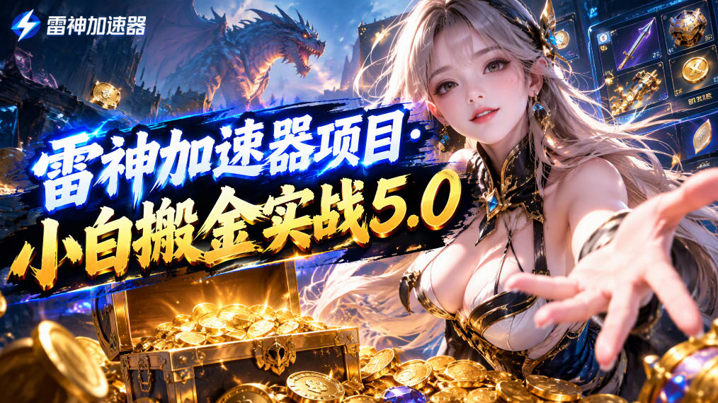 雷神加速器项目·小白搬金实战5.0，抖音W播100-150r，小白入局一天也能几十r-续财库