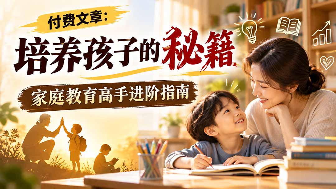 付费文章：培养孩子的秘籍，家庭教育高手进阶指南-续财库
