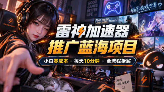雷神加速器推广5.0实操教程：口令图文玩法全流程拆解(零成本·每天10分钟)-续财库