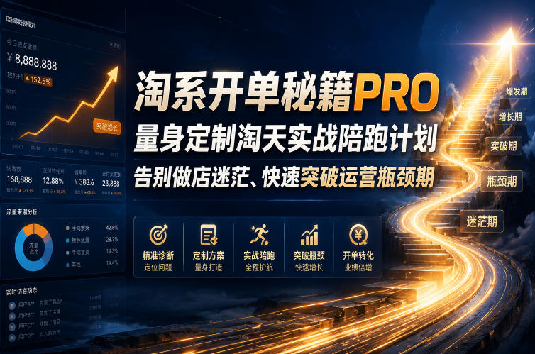 淘系开单秘籍PRO，量身定制淘天实战陪跑计划，告别做店迷茫、快速突破运营瓶颈期(更新261012)-续财库