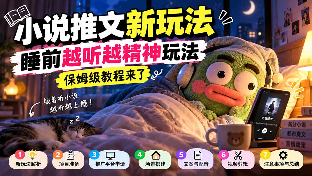 小说推文新玩法,睡前越听越精神玩法,保姆级教程来了-续财库