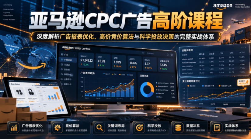 亚马逊CPC广告高阶课程,深度解析广告报表优化、高价竞价算法与科学投放决策的完整实战体系-续财库
