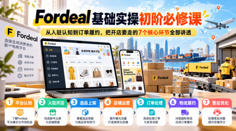 Fordeal基础实操初阶必修课，从入驻认知到订单履约，把开店要走的7个核心环节全部讲透-续财库