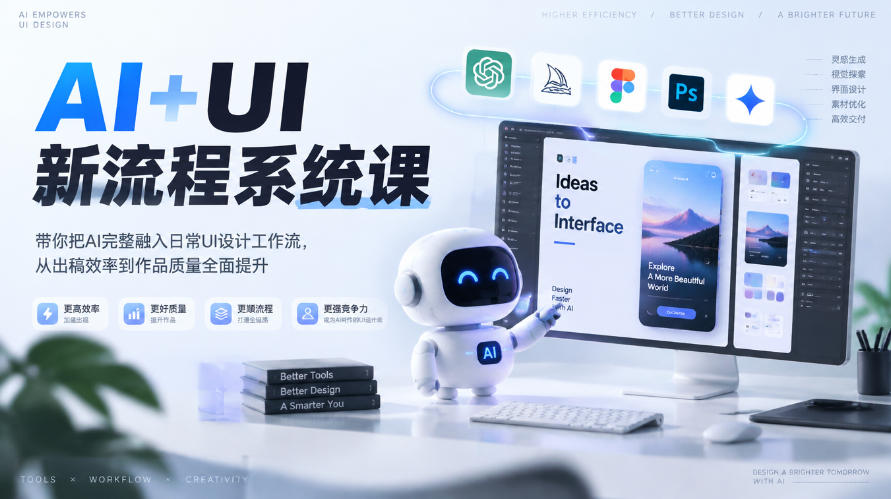 【无水印】AI+UI新流程系统课，带你把AI完整融入日常UI设计工作流，从出稿效率到作品质量全面提升(2026第4期)-续财库