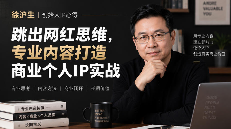 徐沪生创始人IP心得|跳出网红思维,专业内容打造商业个人IP实战【文档】-续财库