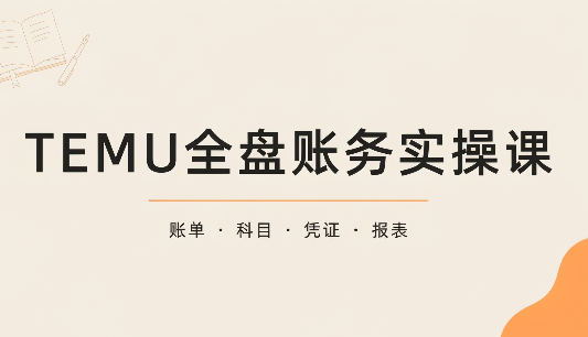 TEMU全盘账务实操课：账单导出、科目设置、利润核算-续财库