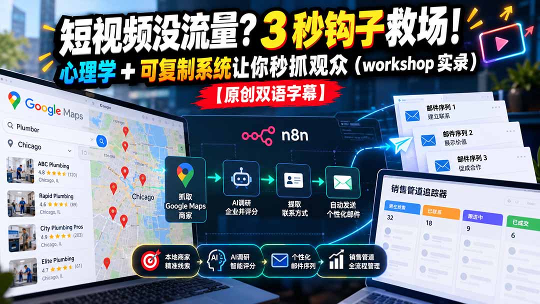 短视频没流量？3 秒钩子救场！心理学 + 可复制系统让你秒抓观众(workshop 实录-续财库