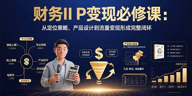财务IP变现必修课:从定位策略、产品设计到流量变现形成完整闭环-续财库