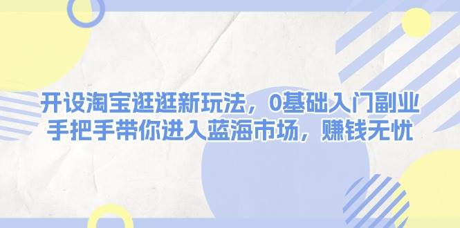 开设淘宝逛逛新玩法，0基础入门副业，手把手带你进入蓝海市场，赚钱无忧-续财库