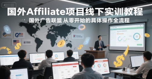 国外Affiliate项目线下实训教程,国外广告联盟从零开始的具体操作全流程-续财库