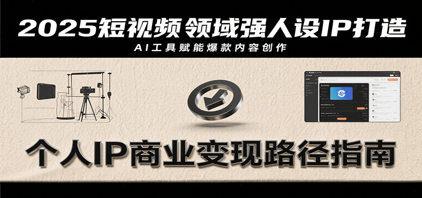 2025短视频领域强人设IP打造，结合爆款案例与AI工具应用，从个人出镜到商业成交转化-续财库
