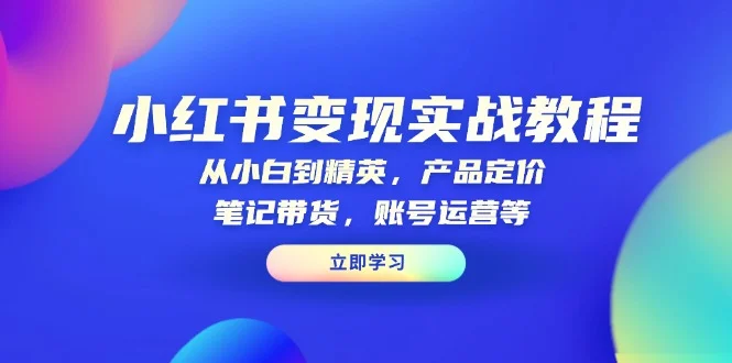 小红书变现实战教程:从小白到精英,产品定价,笔记带货,账号运营等-续财库