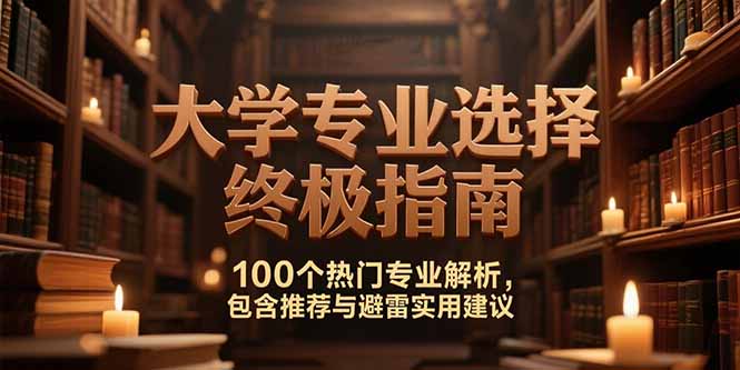 付费文：大学专业选择终极指南,100个热门专业解析,包含推荐与避雷实用建议-续财库