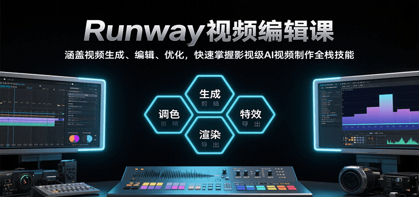 Runway视频编辑课，涵盖视频生成、编辑、优化，快速掌握影视级AI视频制作全栈技能-续财库