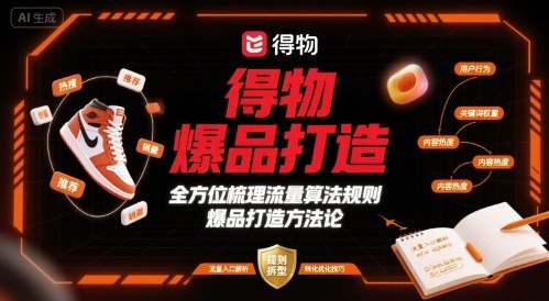 得物爆品打造,全方位梳理得物流量算法规则爆品打造规则-续财库