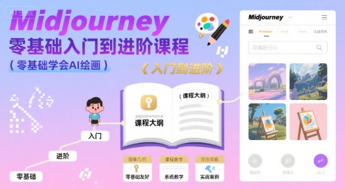 midjourney零基础入门到进阶课程,零基础学会AI绘画-续财库