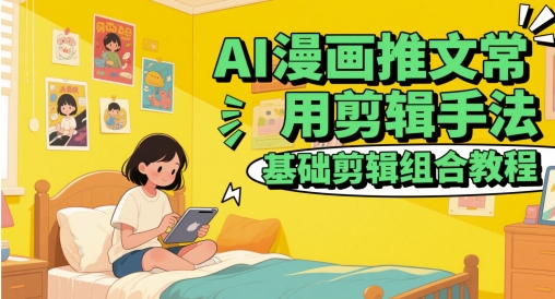 AI漫画推文常用剪辑手法,基础剪辑组合教程-续财库