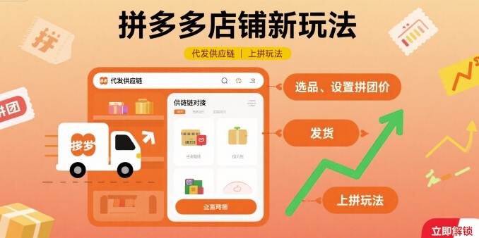 拼多多店铺新玩法，代发供应链上拼玩法-续财库