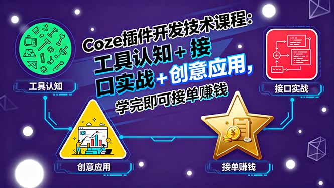 Coze插件开发技术课程:工具认知+接口实战+创意应用,学完即可接单赚钱-续财库