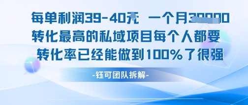 每单利润40一个月7k+转化最高的私域项目,每个人都要的产品转化率已经能做到100%-续财库