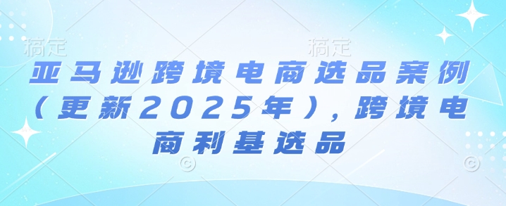亚马逊跨境电商选品案例(更新2025年4月)，跨境电商利基选品-续财库