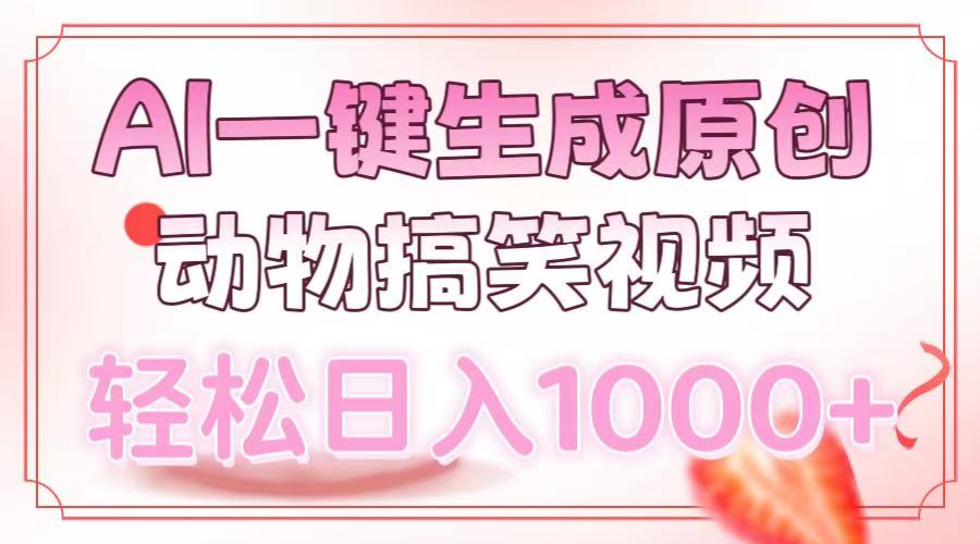 AI一键生成原创动物搞笑视频,轻松日入1000+-续财库