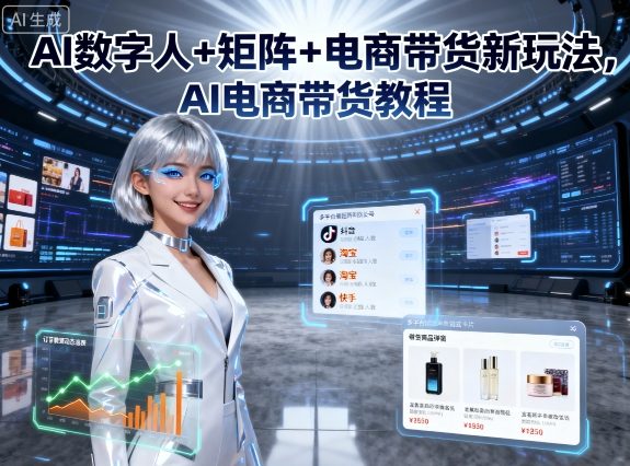 AI数字人+矩阵+电商带货新玩法，AI电商带货教程-续财库