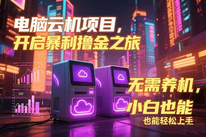 电脑云机项目 暴力撸金玩法，不需要养机 配置没有要求 单机100个窗口一…-续财库