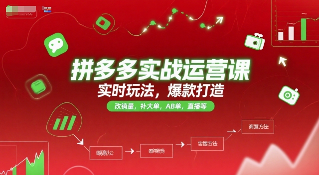拼多多实战运营课，实时玩法，爆款打造，改销量，补大单，AB单，直播等(更新2025月)-续财库