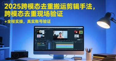 2025跨模态去重搬运剪辑手法,跨模态去重现场验证 +全程实操,真实账号验证-续财库