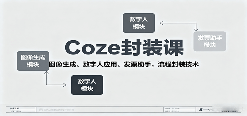 Coze封装课,图像生成、数字人应用、发票助手,流程封装技术-续财库