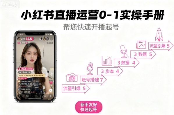 小红书直播运营0-1实操手册,帮您快速开播起号-续财库