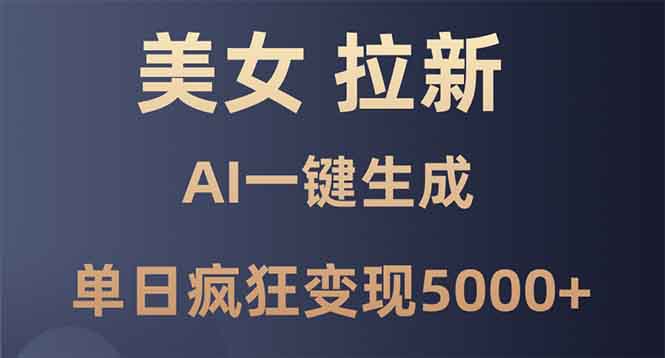 美女暴力拉新，通过AI一键生成，单日疯狂变现5000+，纯小白一学就会！-续财库