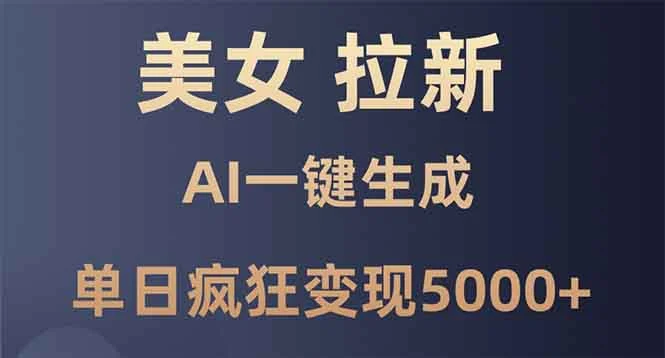 美女暴力拉新,通过AI一键生成,单日疯狂变现5000+,纯小白一学就会!-续财库
