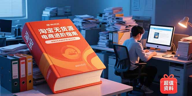淘宝无货源电商进阶指南，包含新人课、进阶课，配套资料，蓝海选品等-续财库