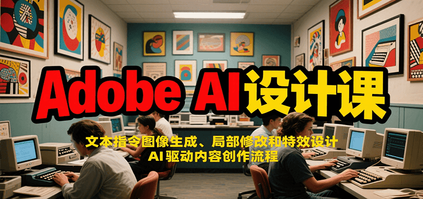 Adobe AI设计课：文本指令图像生成、局部修改和特效设计，AI驱动内容创作流程-续财库