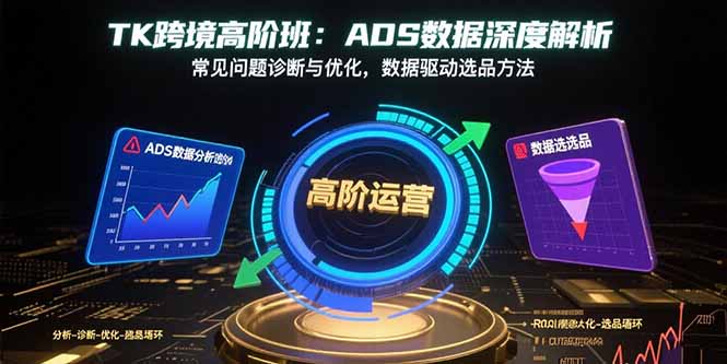 TK跨境高阶班：ADS数据深度解析，常见问题诊断与优化，数据驱动选品方法-续财库
